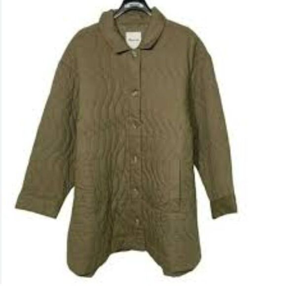 Madewell Jacket‎ Women's Plus size Green Quilted Belrose Shirt Jacket Soft NWT - Picture 1 of 10